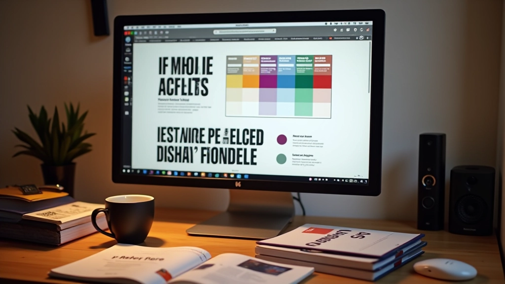 Moderne typografie en kleurkeuzes voor webdesign getoond op scherm